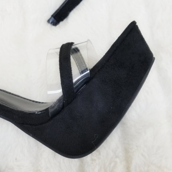 * So Me Black Faux Suede With A 6" Tall Slim Stiletto High Heel - Picture 7 of 8